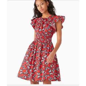 Kate Spade Red Poplin Butterfly Print Blake Dress Size- XL